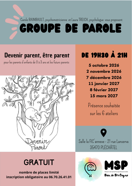 GROUPE DE PAROLE - Devenir parent, être parent