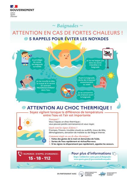 Baignades et fortes chaleurs : adoptez les bons réflexes pour éviter les noyades ! 