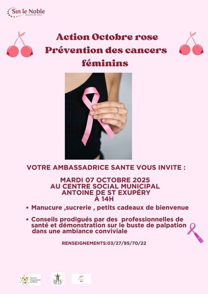 La CPTS Grand Douai animera un stand de prévention sur Octobre Rose  à Sin Le Noble