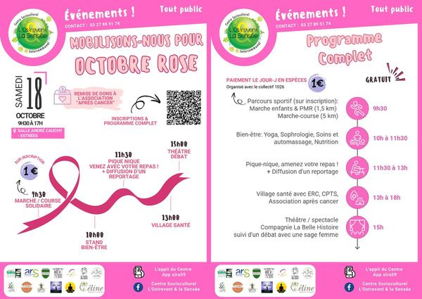 Action de prévention Octobre Rose à Estrées