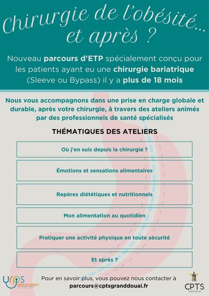 PARCOURS ETP : Vous avez bénéficié d'une chirurgie bariatrique il y a plus de 18 mois et vous n'êtes plus suivi aujourd'hui ? 