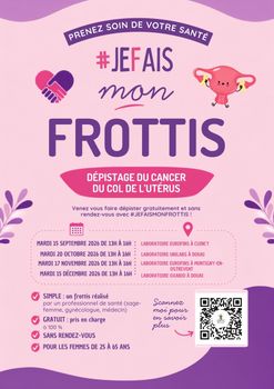 La CPTS Grand Douai facilite l’accès au dépistage du cancer du col de l’utérus grâce au dispositif #JEFAISMONFROTTIS : des permanences gratuites, sans rendez-vous et réalisées par des professionnels de santé.