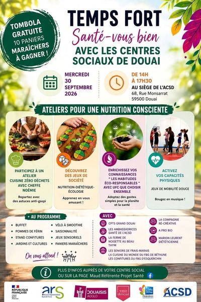 Temps Fort Santé "Santé vous bien" avec les centres sociaux de Douai ! 