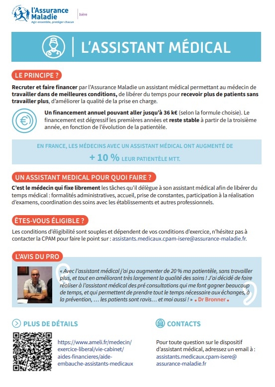 L’assistant médical : une solution concrète pour libérer du temps médical, améliorer la qualité des soins et répondre aux besoins des patients