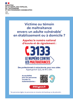 Nouvelle plateforme téléphonique nationale 3133 - Maltraitance concernant les adultes vulnérables