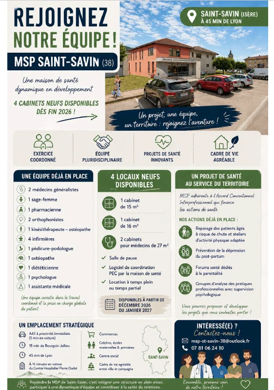 Une maison de santé en développement sur ST SAVIN