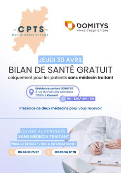 JOURNEE BILAN DE SANTE – JEUDI  30 AVRIL 2026