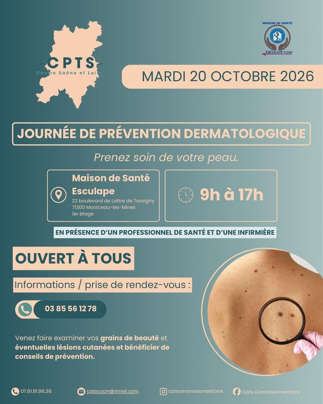 JOURNÉE DE PRÉVENTION DERMATOLOGIQUE : MARDI 20 OCTOBRE 2026