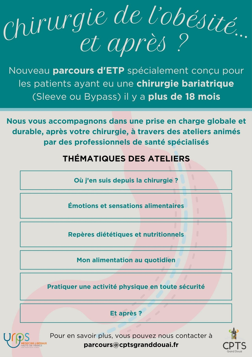 Image du parcours de soins Vous avez bénéficié d'une chirurgie bariatrique il y a plus de 18 mois et vous n'êtes plus suivi aujourd'hui ?