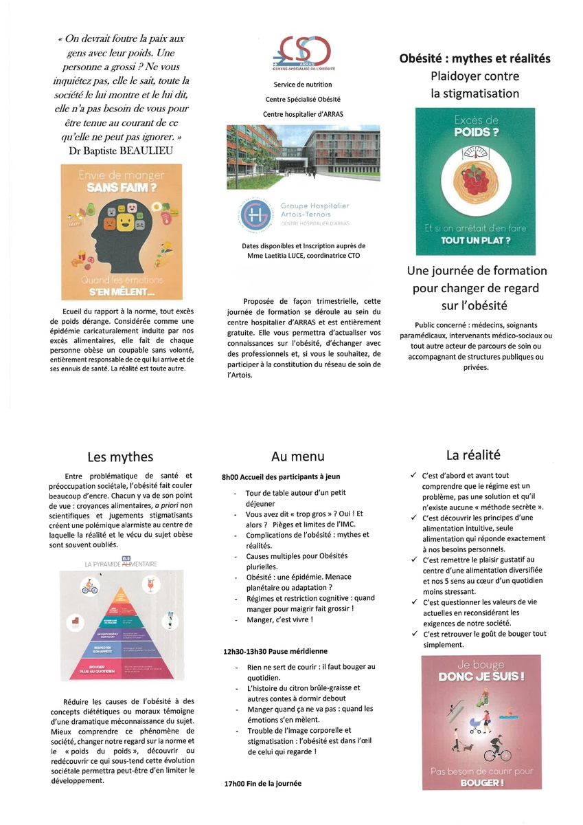 Image du parcours de soins Formation obésité : mythes et réalités — Plaidoyer contre la stigmatisation